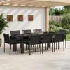 Garden Dining Set 9 pcs Black Poly Rattan