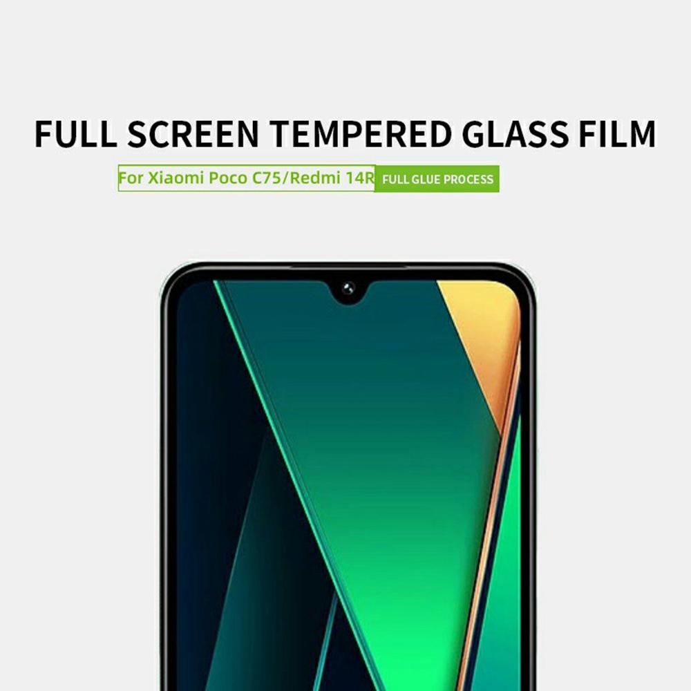 PINWUYO Seria JK-2 Pełny Ochraniacz Ekranu dla Xiaomi Poco C75 4G/Redmi 14R 5G/14C 4G Szkło Wysokoaluminiowo-Krzemowe Film 9H
