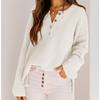 European and American Autumn/winter New Women's Half-cardigan Knit Sweater, Buttoned Open-front, Casual Loose Solid-color Sweater for Women