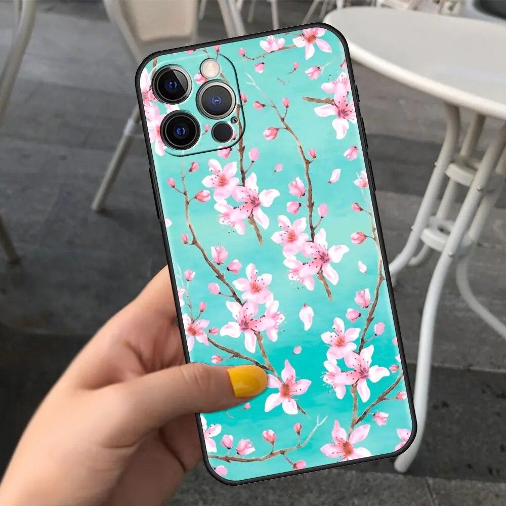 Kirschblüten Handyhülle für iPhone Samsung Galaxy Redmi Xiaomi Oppo OnePlus Note SA 7 8 9 10 11 12 13 14 20 21 22 23 53 54 Pro Max Plus Ultra