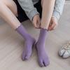 Split Toe Cotton Candy Color Female Two Finger Socks Hosiery Middle Tube Socks Two Toe Socks