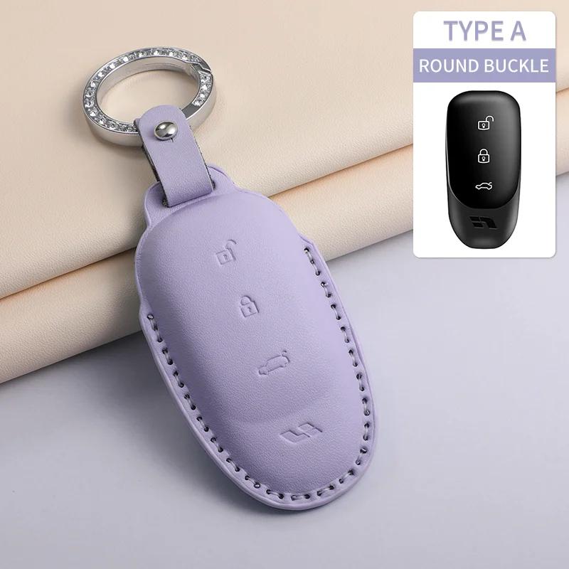 Pu Leather Car Key Case Cover For Lixiang L9 L8 L7 L6 Anti-Scratch Car Smart Remote Key Shell Protecter Decorative Accessories