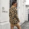 Women Casual Leopard Print Knit Sweater Dress Spring Fall Loose Waist Straight Collar Full Sleeve Above Knee Mini S-L
