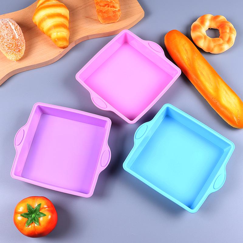 Heat-Resistant Silicone Baking Molds: Round & Rectangular for DIY Cake, Bread, and Toast