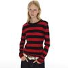 Retro Color-blocked Striped Long-sleeved Sweater for Women Korean Style Lazy Loose Round Neck Pullover Autumn and Winter Sweater