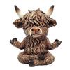 Yousheng Yoga Hochlandrind Figur, Meditierendes Hochlandrind Statue, Harz Zen Yoga Pose Schottisches Rind Dekoration für Meditation Home Office