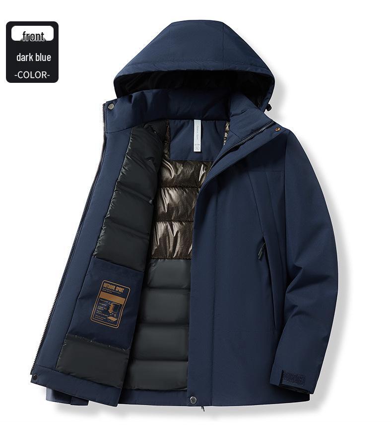 HJCAMEL Women's Color Block Windproof Waterproof Cotton Jacket with Detachable Winter Liner