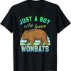 Just A Boy Who Loves Wombats Retro Australian Wildlife T-Shirt