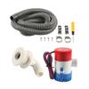 Marine Bilge Pump Hose Kit 1-1/8 Inch with Elbow Thru Hull Scupper & Stainless Steel Clamps for Quick Water Evacuation
