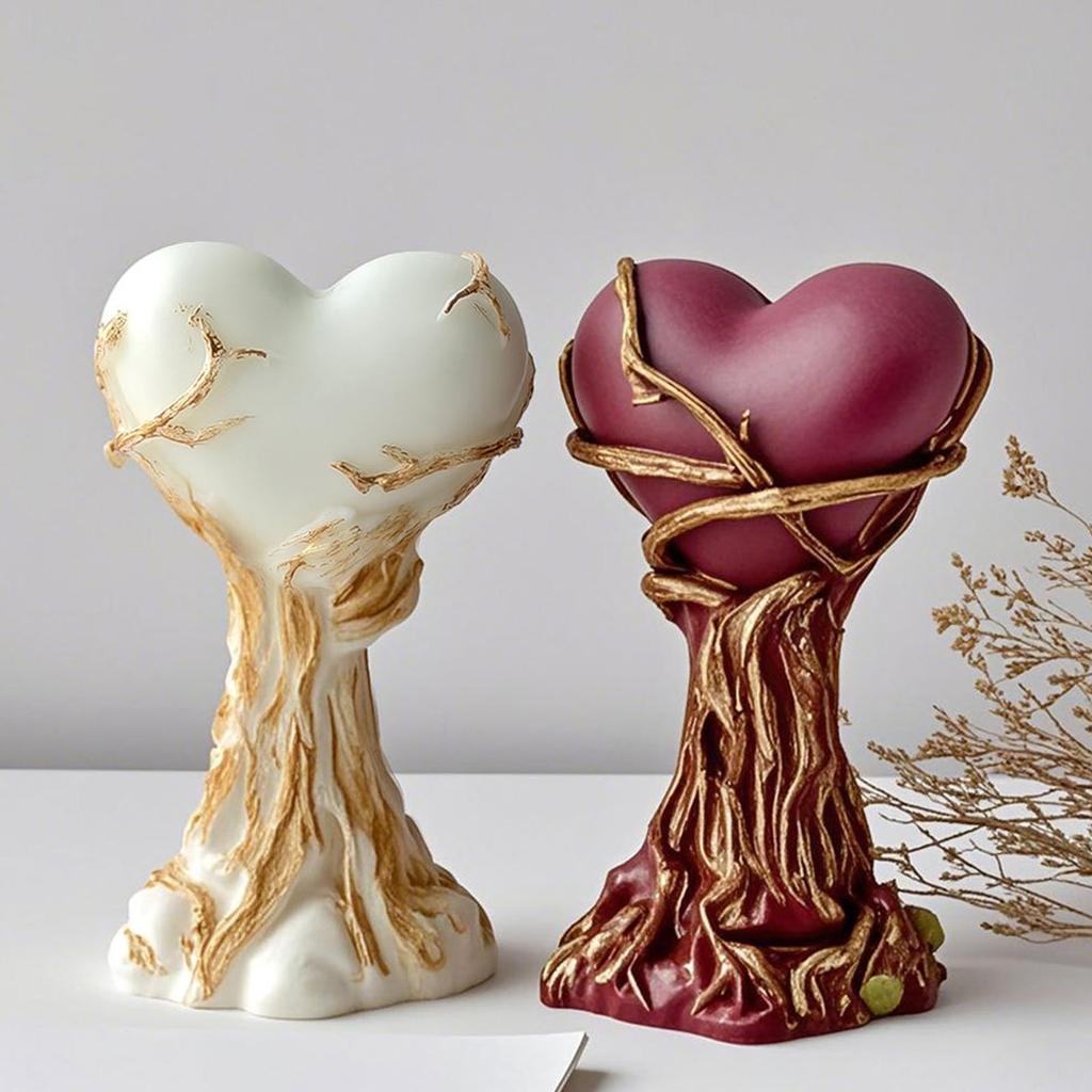 Flexible Silicone Mold Heart Shape Candle Crafting Supplies Home Decors Candle Mold Suitable for Candle Crafting