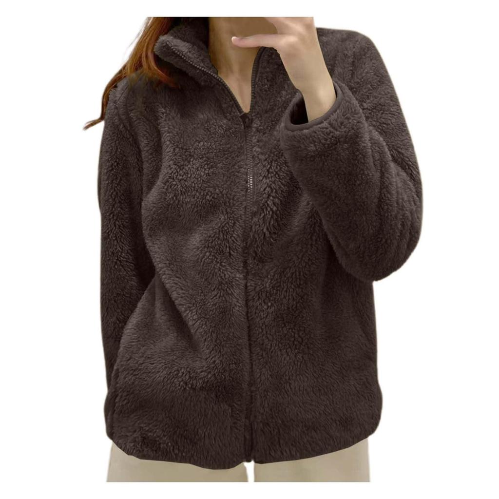 Womens Fleece Zip Up Jacket Light Fall Jackets Winter Plus Size Jackets