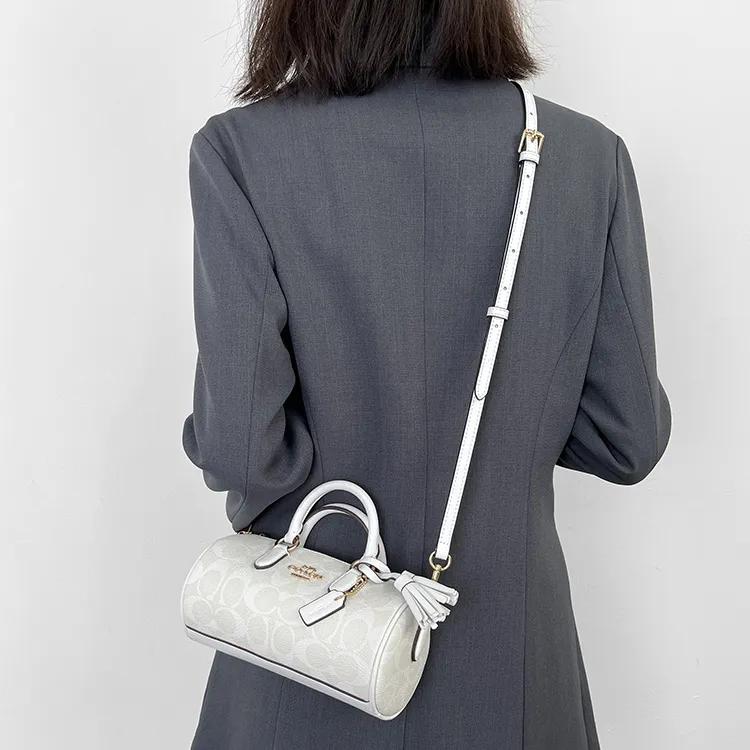 Luxury Care Artisan Workshop Microfiber Leather Pen Holder Bag Strap Women's White / Black (Unisex) Bag Straps QDW0273
