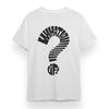 Men's T-shirt With Abstract Question Mark Graphic White 100% Cotton Oversize Tee