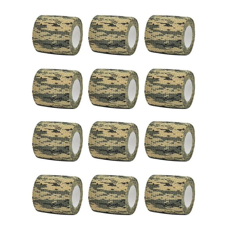 1/6/24Pcs Tree bark look Camouflage Elastic Wrap Tape Self Adhesive Sports Protector Ankle Knee Finger Arm Bandage