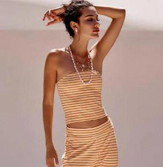 2025 Summer Striped Strapless Top & Pants Set: Sexy & Trendy