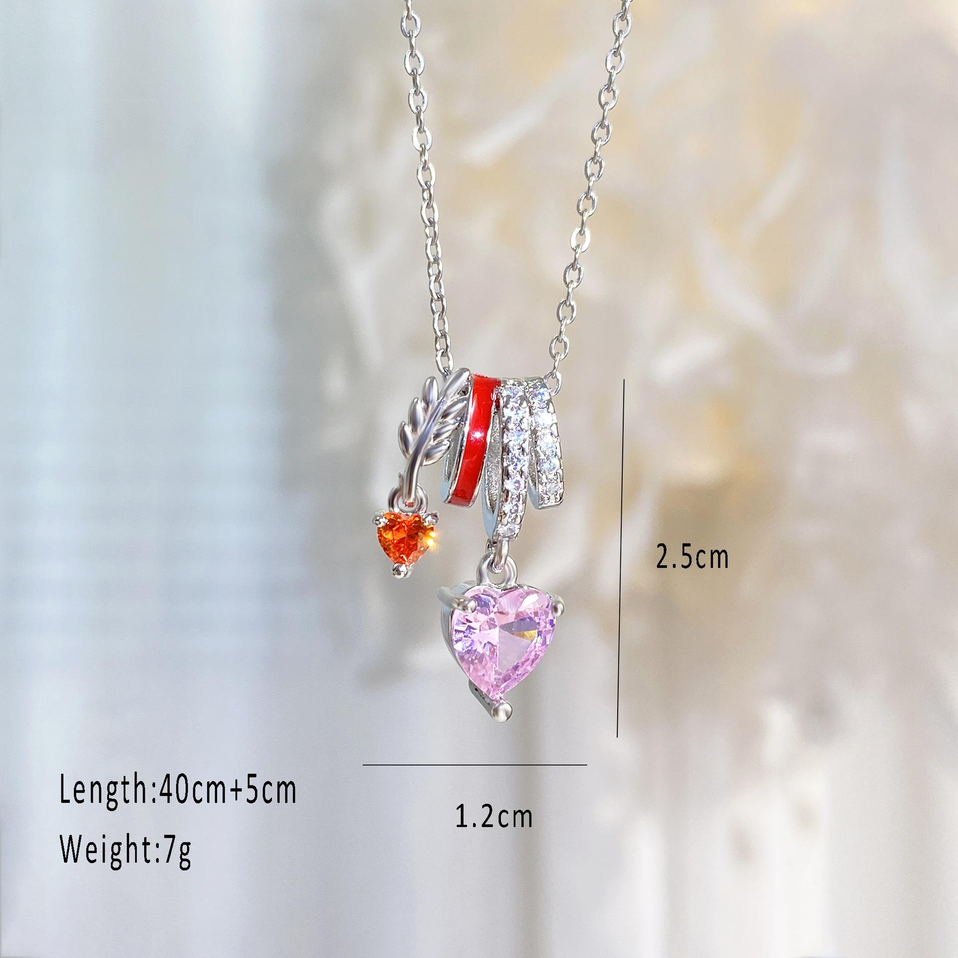 

Copper Plated 18k Real Gold Love Necklace Zircon Collarbone Chain Exquisite Versatile Necklace Women s Accessories