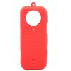 Panoramic Camera Protective Cover Silicone Anti Fall with Hand Strap Camera Body Lens Protector for Insta360 X3 Red