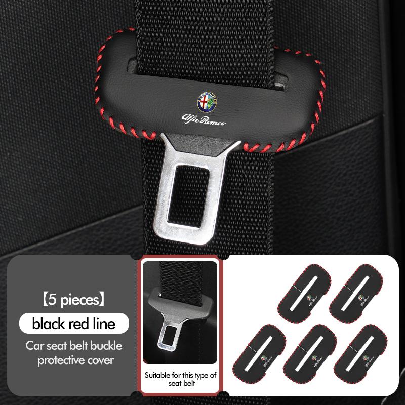 ZFMNR1 Car Seatbelt Plug Protector Case Seat Belt Buckle Clip Cover For Alfa Romeo 159 Giulietta 156 147 Giulia Mito GT Stelvio Spider