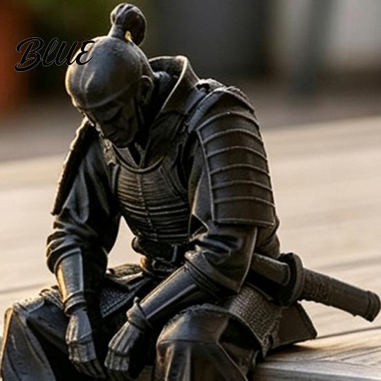 Collectible Warrior Figurines 3D Printed Contemplative Figurine Seated Edge Sitting Statue Miniature Figures Desktop Ornament for Home Office Shelf