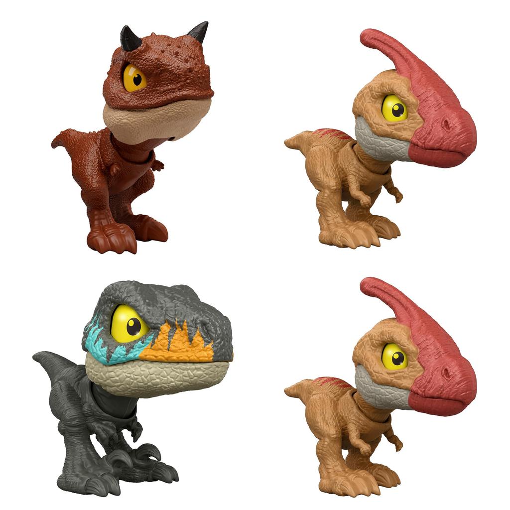 Mattel Jurassic World Chewy Dinosaur Collection F Assortment Figures 4 Mini Figures per Box Ages 4 and Up - Children's - - - Multi-pack JDC39-986F