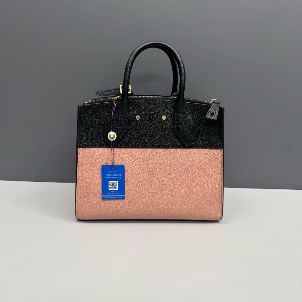 [Pre-Owned] City Steamer Mini Pink Leather Steam Bag Shoulder Bag Handbag Gold Hardware Detachable Shoulder Strap - Very Good #9DSIUV