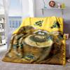 2026 New Arrivals 1pc Extra Soft Flannel Blanket Plush Bees And Bear Forest Design In Brown Black Blue Golden White All Season Couch, Bed, Travel, Cam