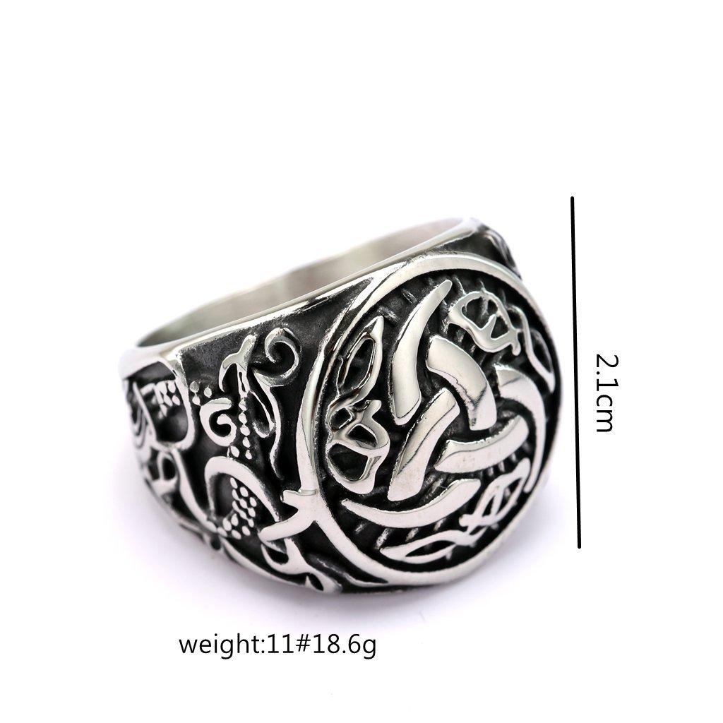Vintage Solid Stainless Steel Men's Ring Viking Celtic Knot Design Band