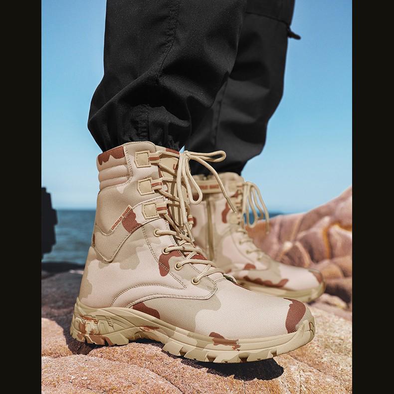 Men's High-Top Camouflage Combat Boots: Non-Slip, Anti-Collision, Wear-Resistant Desert Hiking Boots