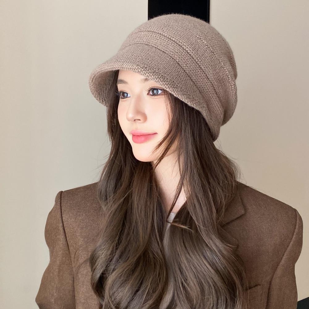Thickened Knited Beanie Ear Protection Pile Cap Casual Slouchy Hat  Outdoor
