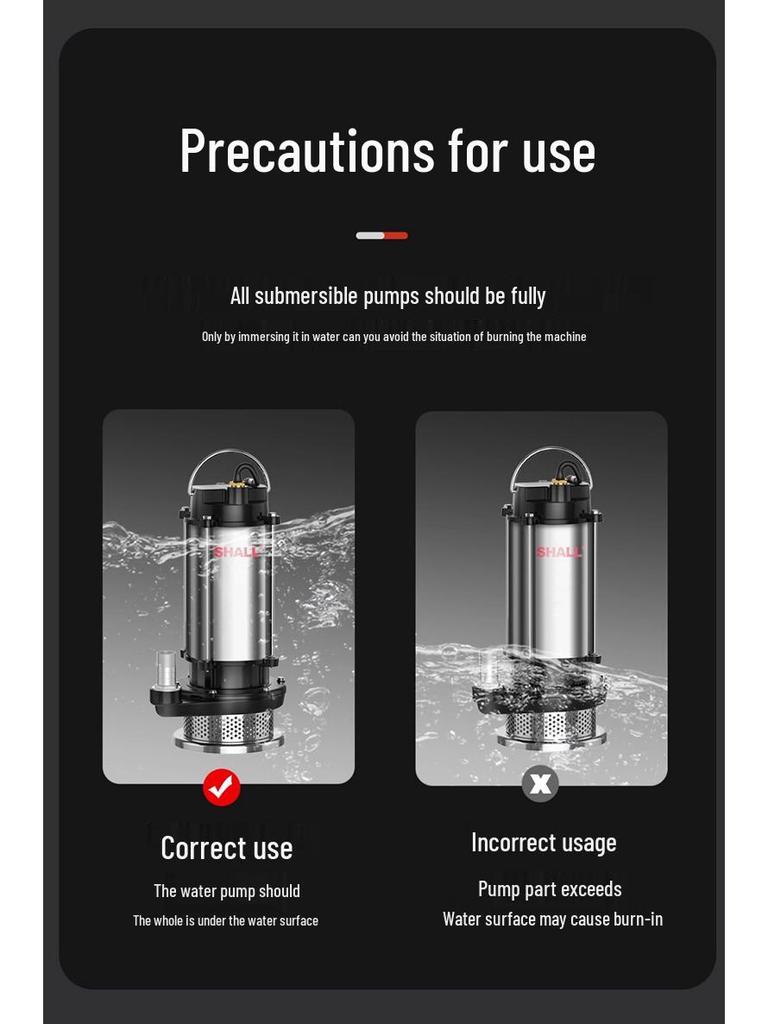 220V Hochleistungs-Tauchpumpe für Haushalt und landwirtschaftliche Bewässerung