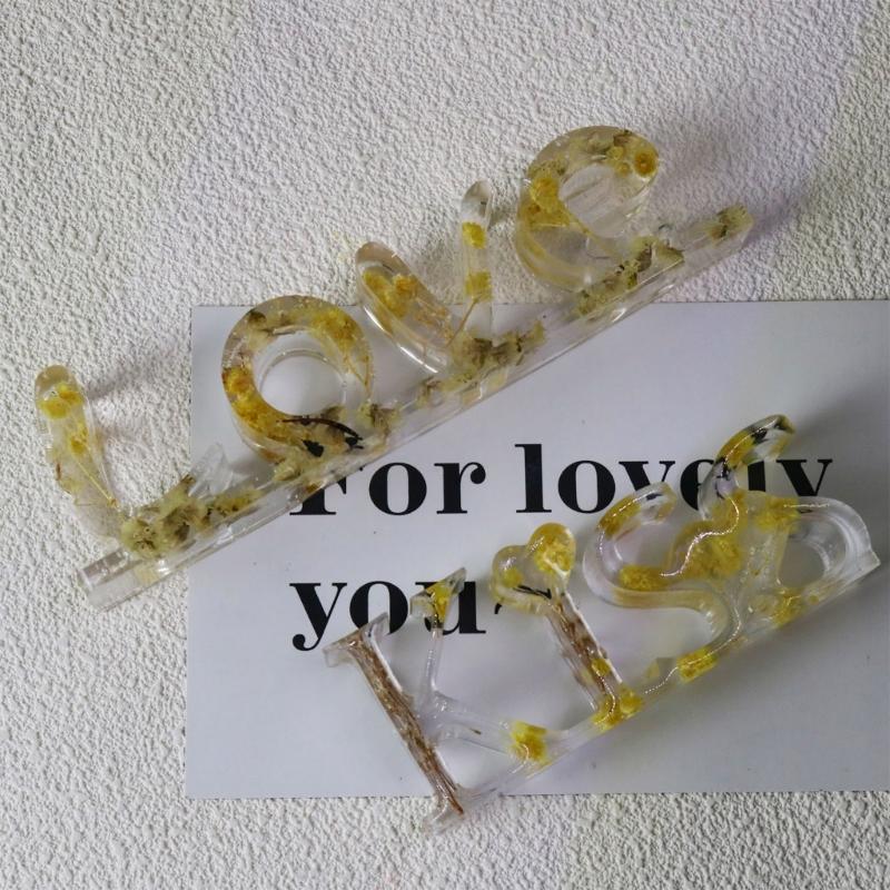 Letters Resin Mold DIY Crafts Epoxy Casting Molds Kiss Love Silicone Mould Home Decorations Handmade Valentines Day Gift