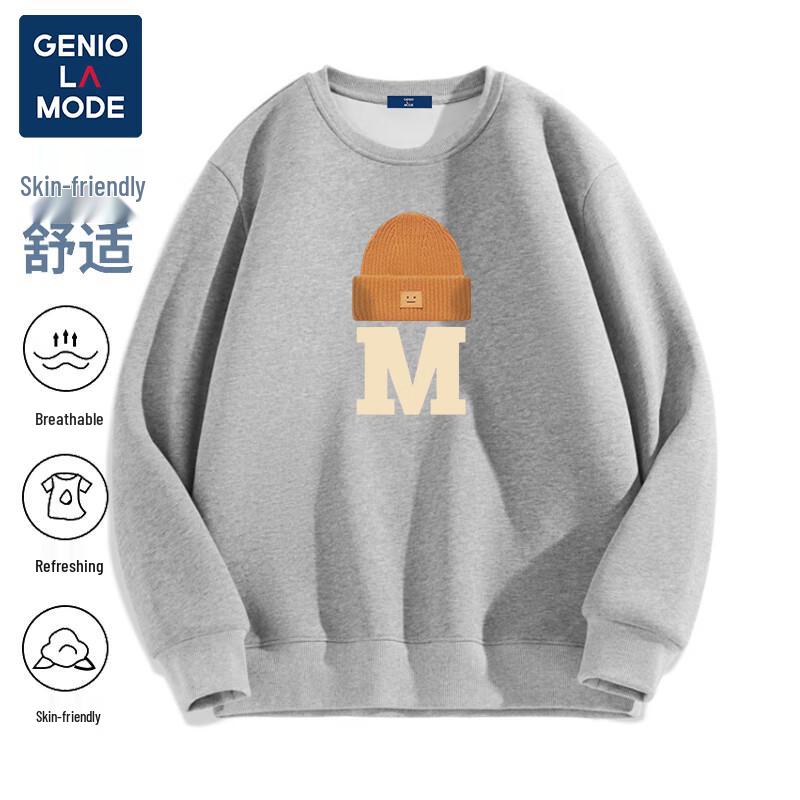 GENIOLAMODE Men's Heavyweight American Casual Crewneck Sweatshirt