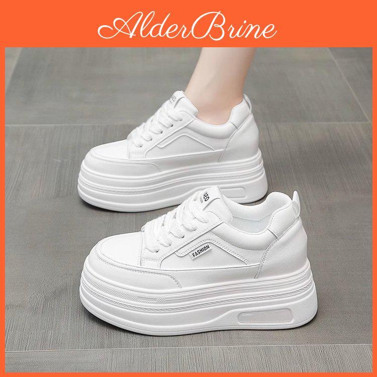 Autumn White Platform Shoes With Flexible Rubber Outsole For Daily Comfort And Style