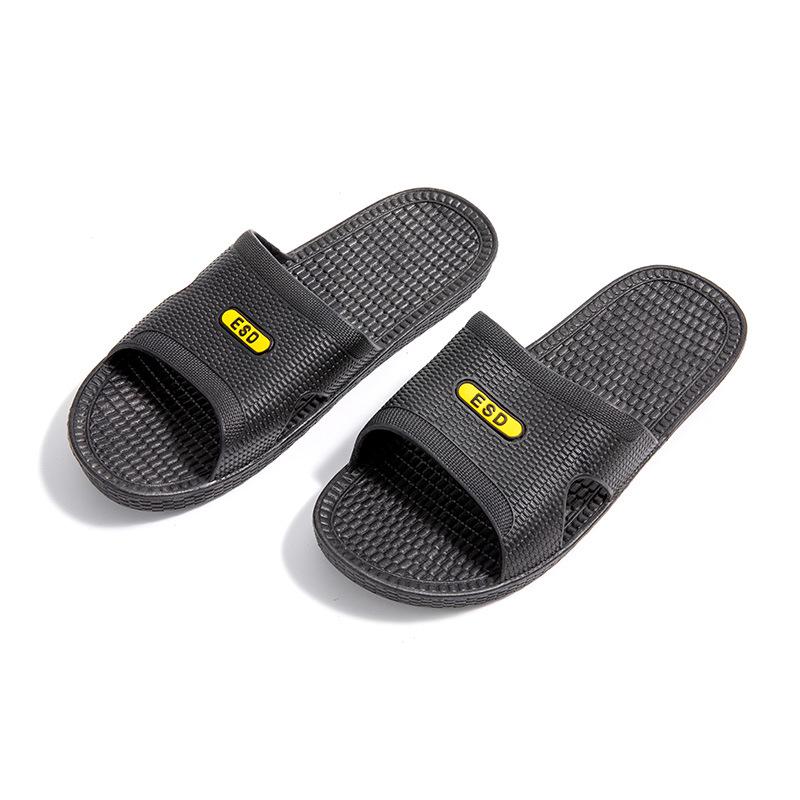 Anti-Static Blue-Black Dust-Free SPU Six-Hole Closed Toe Slippers