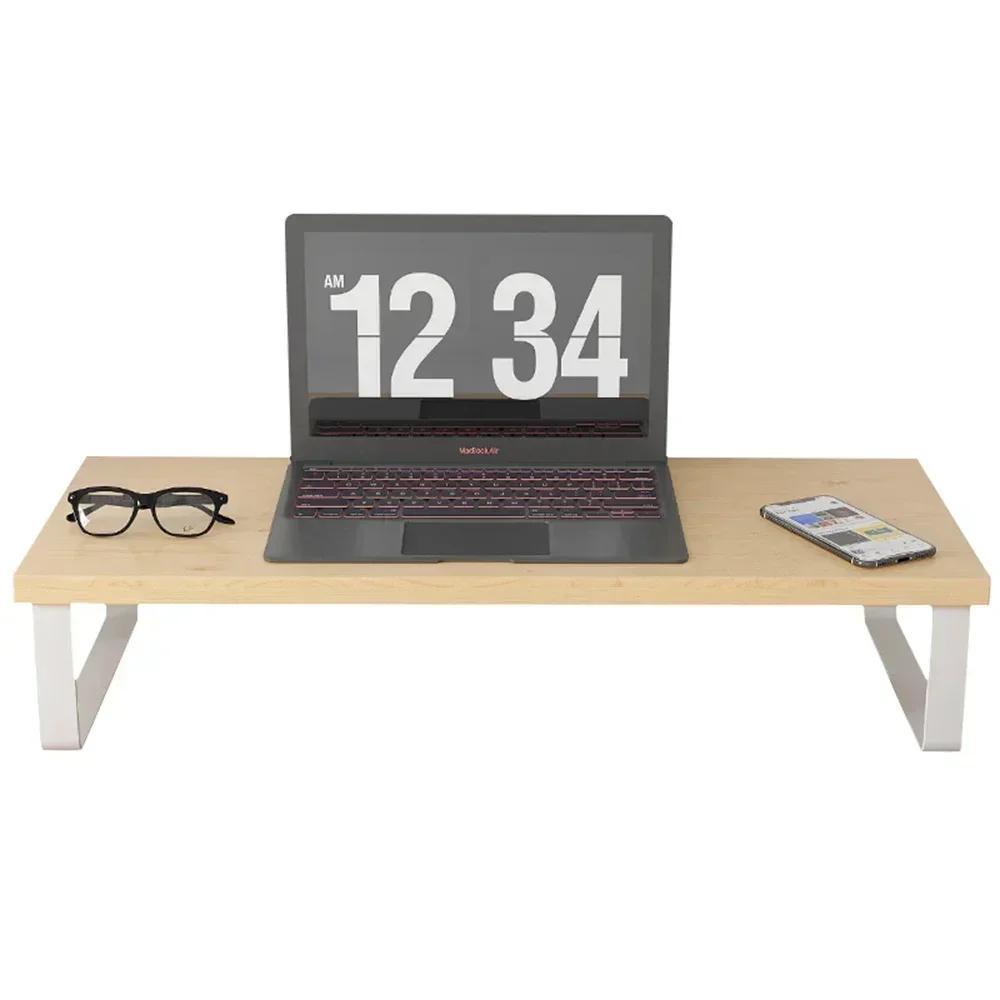 Office Desktop Computer Stand Rack Bracket Raised Shelf Laptop Monitor Wooden Table Home Storage Holders Utility Accessories