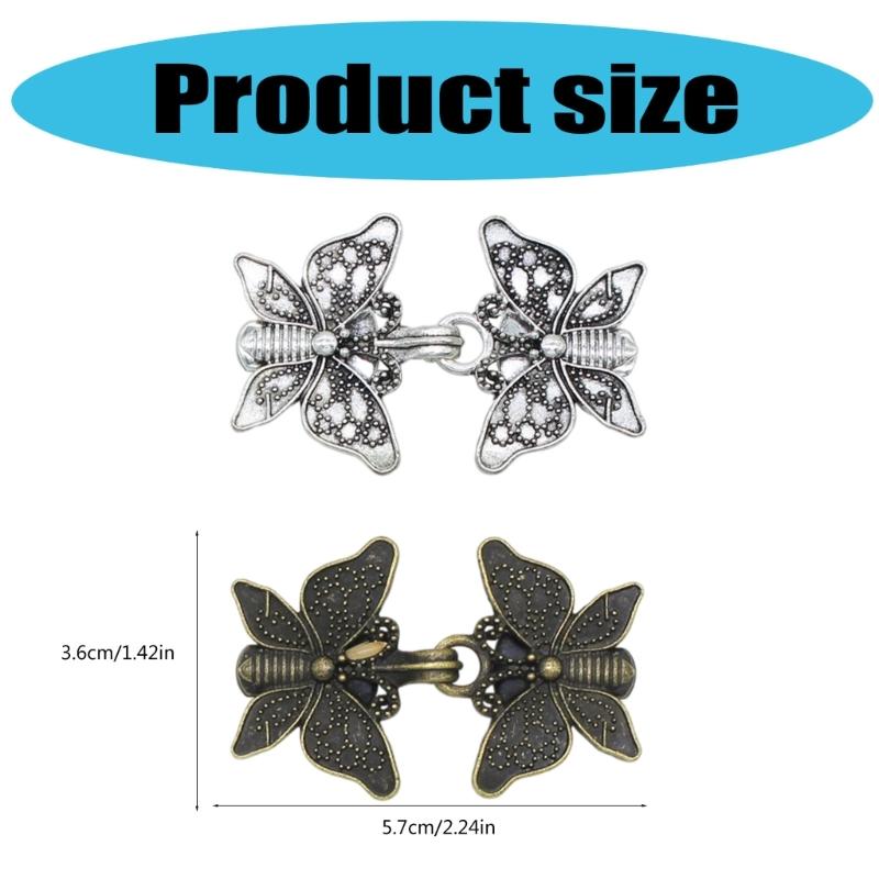 Retro Sweater Clip Cape Cloak Clips Fashion Antique Elaborate Butterfly Shape Shawl Collar Clasp for Girl Women