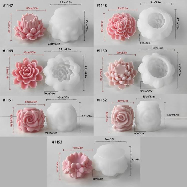 Flexible Silikonform Blumenform Duftkerzenformen Aromatherapie Herstellungsform Praktisches Schmuck Bastelwerkzeug