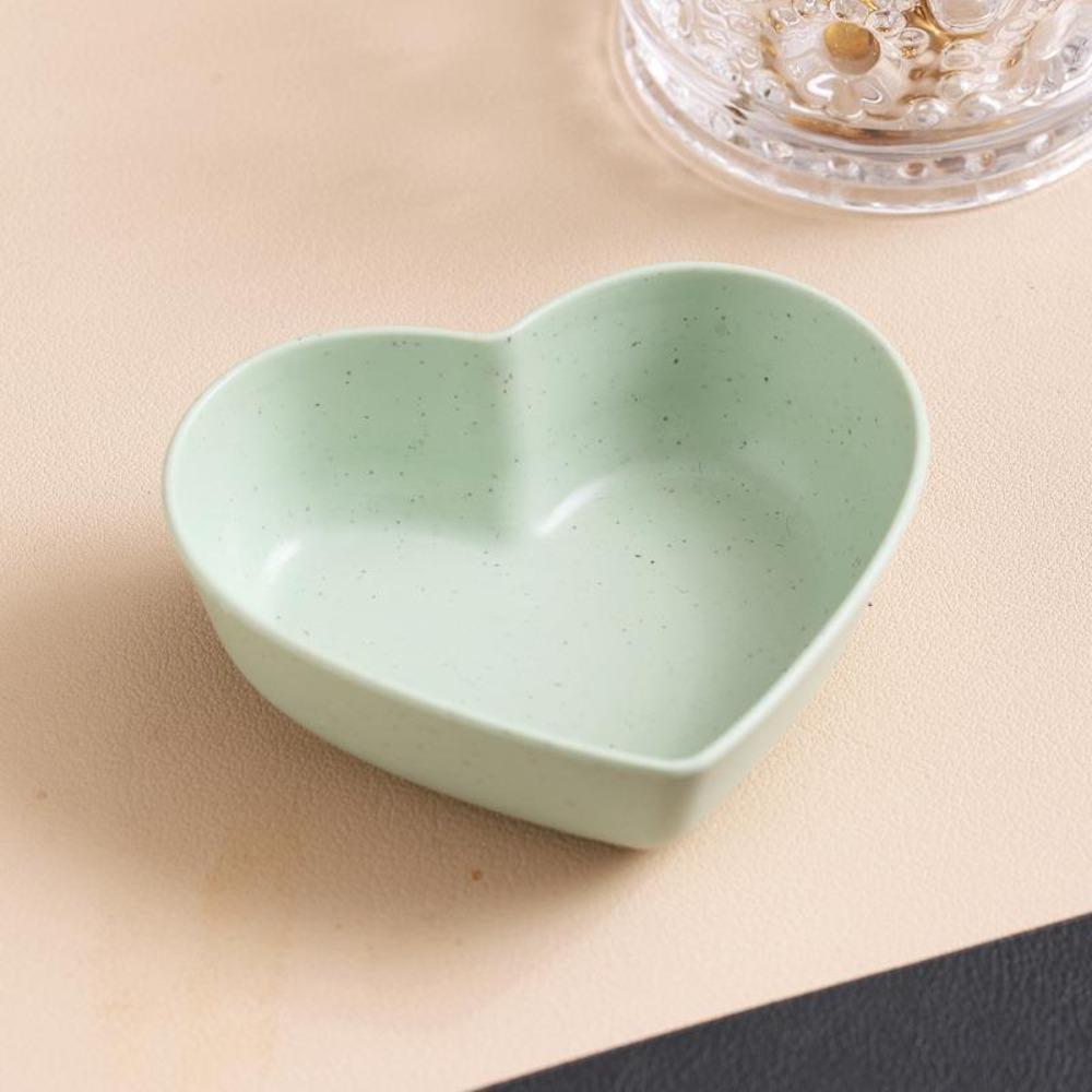 Wheat Straw Heart Shape Seasoning Dish Mini Sushi Seasoning Dish Creative Spice Plate  for Kitchen