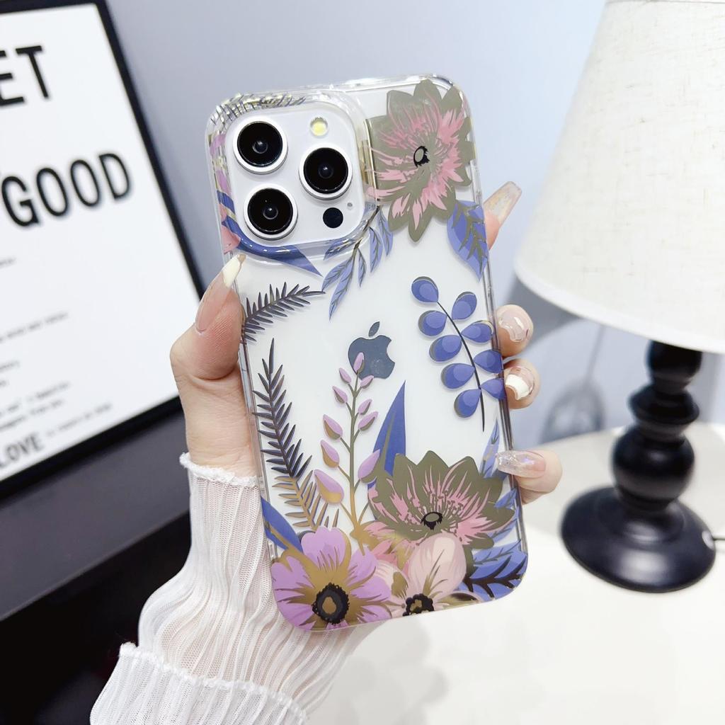 Anti-Fall Transparent Flower Case for iPhone 17 Pro