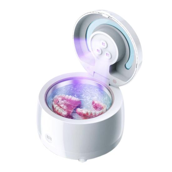 Ultraschall-Retainer-Reiniger UV-Zahnprothesen-Reinigungsdom Dental-Retainer-Reinigungsmaschine für Nachtschienen Zahnspangen Aligner Zahnbürste Schmuck