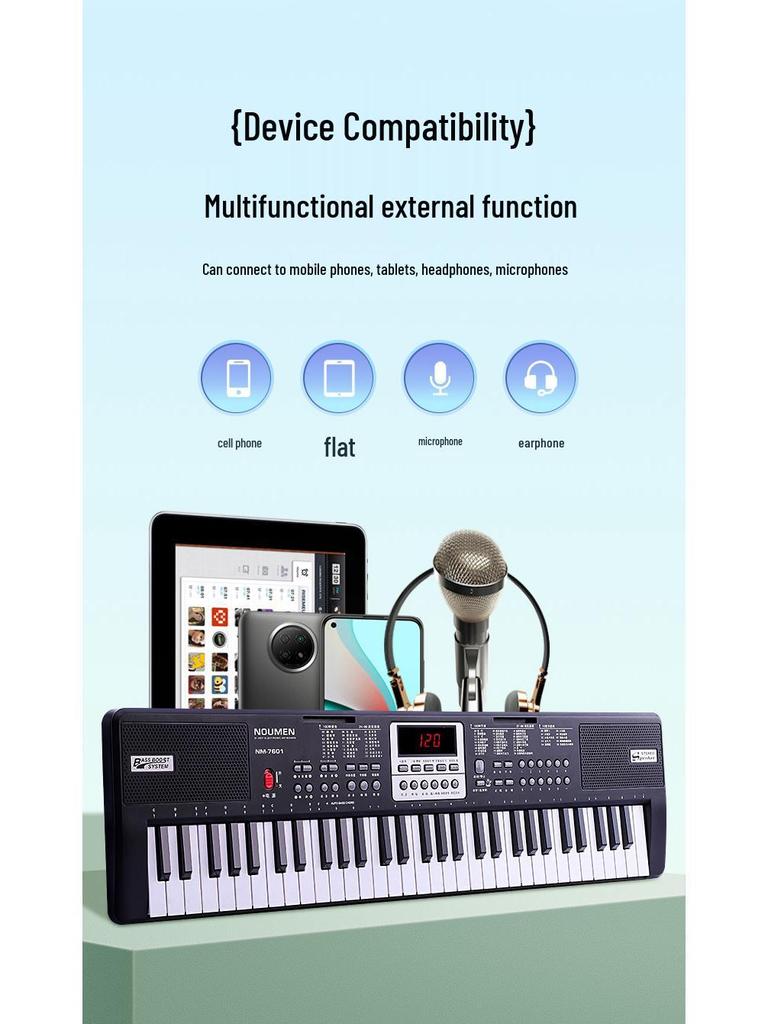 Beiduo Chen 61-Key Electronic Keyboard: Beginner To Professional Electric Piano for Children and Adults.