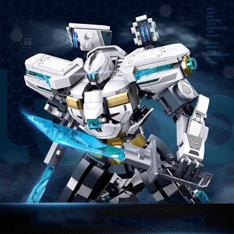 Non-Toxic Cool Mech Model Soldier Assembly Building Block Set Robot Model Samurai Action Figure Children Toy Bithday Gifts Trend Decorations