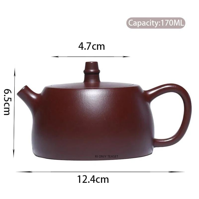 

170ml Yixing Purple Clay Teapot Famous Handmade Tea Pot Raw Ore Purple Zhu Mud Kettle Chinese Zisha Tea Set Customized Gifts