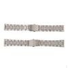 2pcs Men Watch Band Solid Stainless Steel Strap Silver Folded Clasp