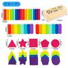 Montessori Wooden Building Blocks for 2-Year-Olds: A Perfect Gift for Boys and Girls, Promoting Fine Motor Skills, Color Sorting, and Shape Matching.