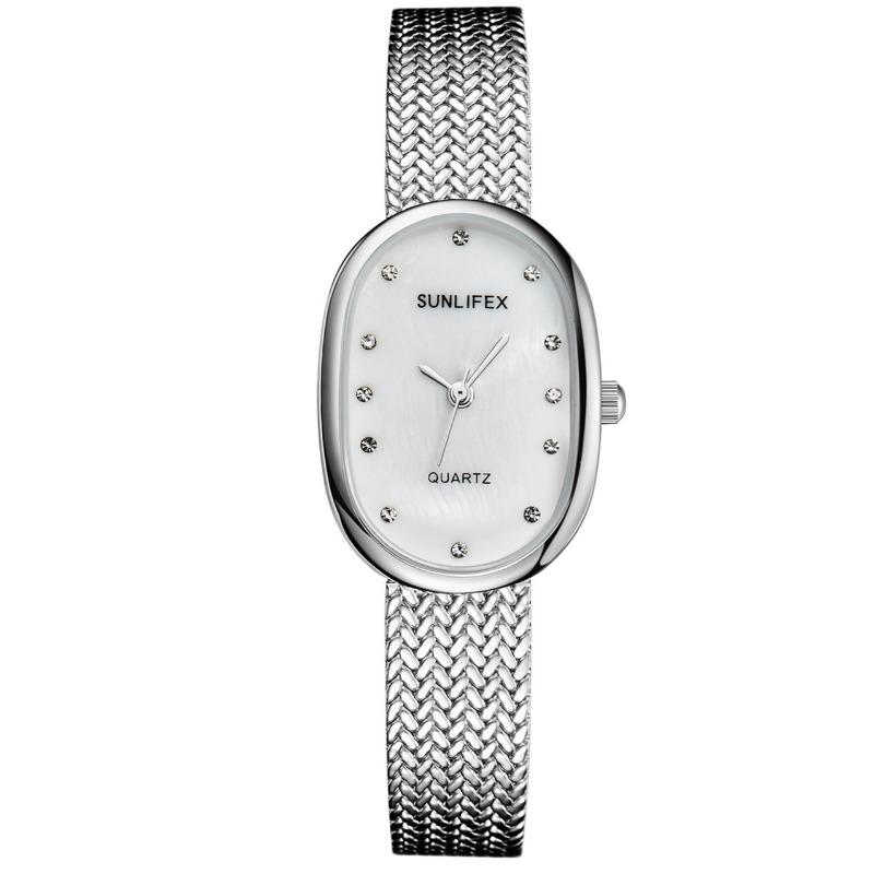 Rare Antique-style Watches Fashion Niche Light Luxury Exquisite Women's Quartz High-grade Diamond Triangle Oval Dial Fashion Watch