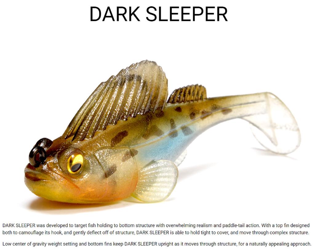 Megabass Soft Lure Dark Sleeper 3 Inch 3/4 oz Shirauo (1226)