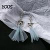 Cosplay Theme Earrings 1 Pair Halloween Earrings, Spooky Gothic Skeleton Dangle Skull Jewelry Drop Punk Articulated for Women Statement Alloy