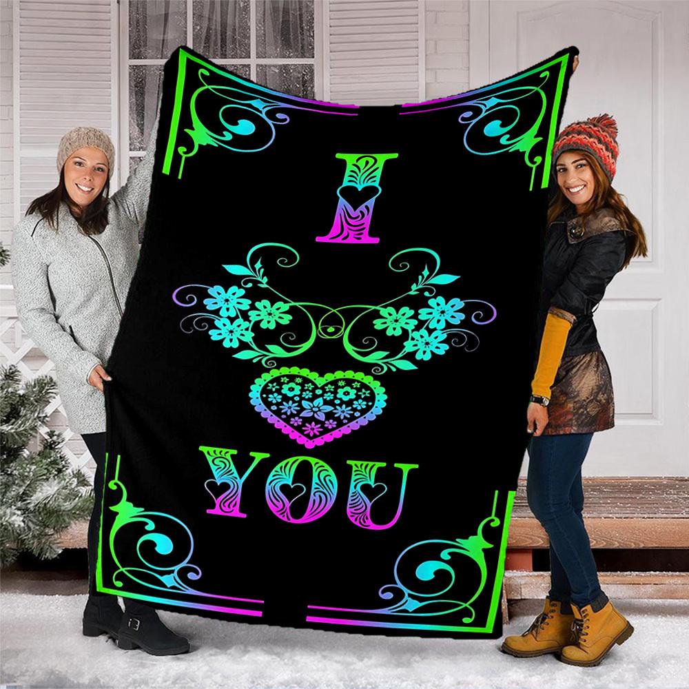 1pc Love Heart Decor Outdoor Flannel Blanket Soft All Season Polyester Throw , Perfect for Picnics & Travel , Picnic Accessory