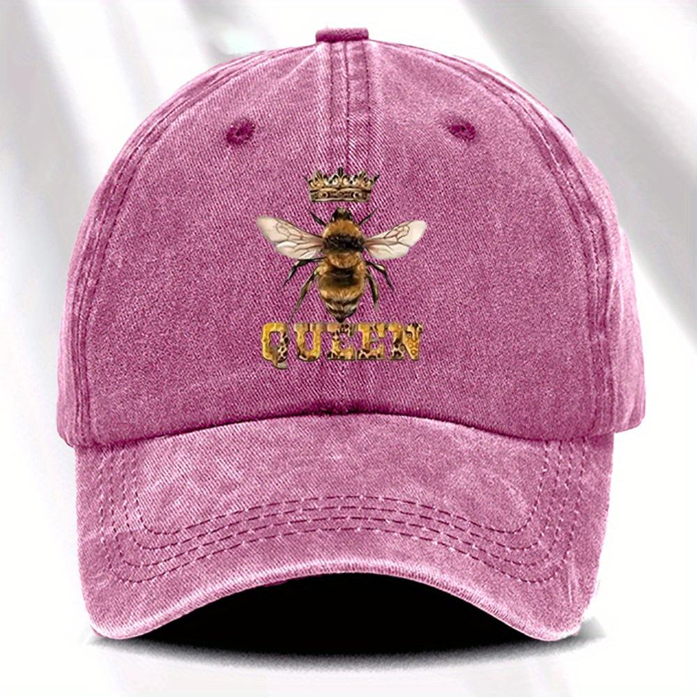 Ladies' printed baseball cap with queen bee pattern for daily casual fashion and versatile duckbill cap